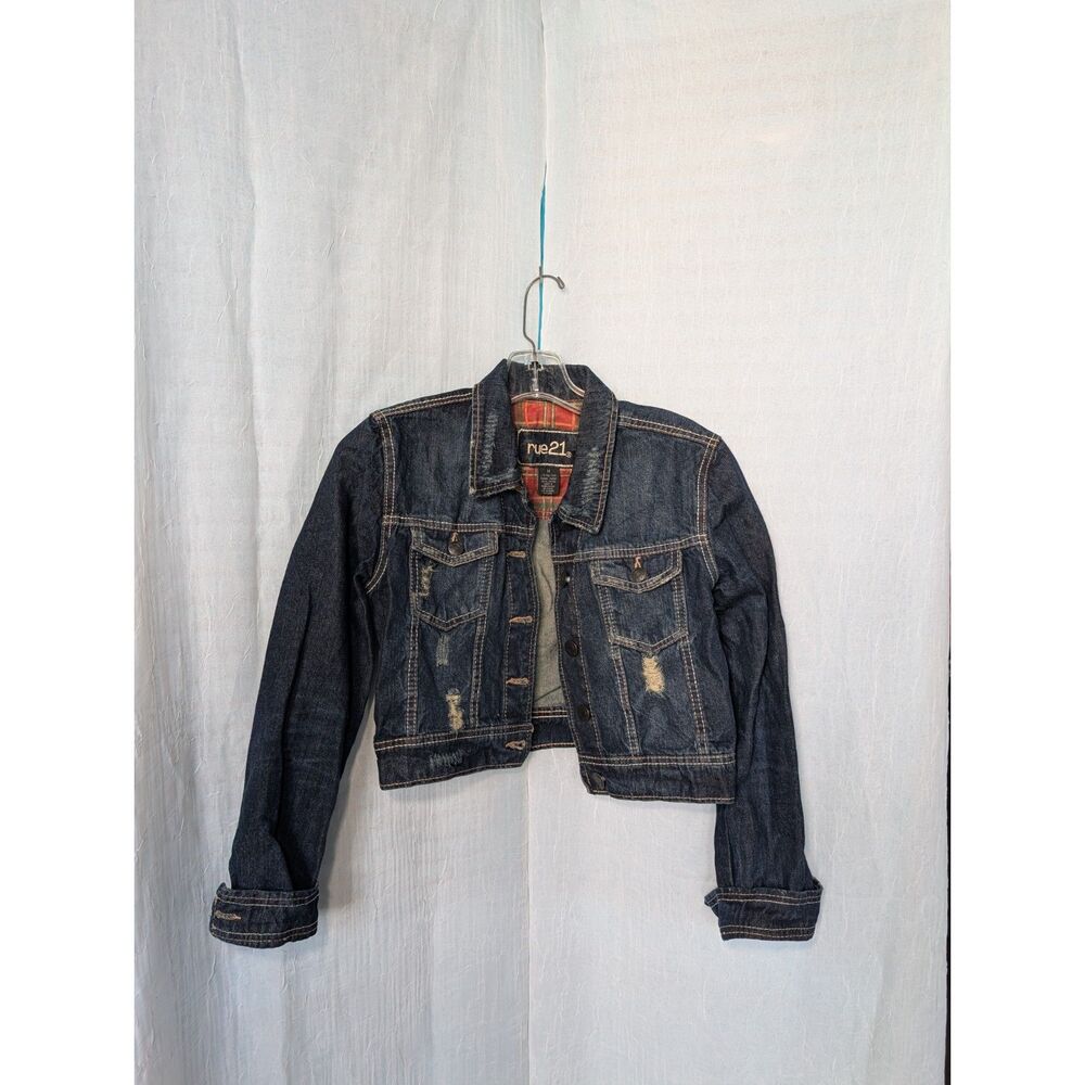 Title: Vintage Y2K rue21 Distressed Cropped Denim Jacket